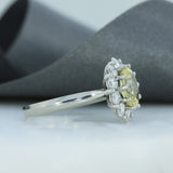 Platinum Certified Fancy Intense Yellow Lab Diamond Cluster Ring VS2 2.52ct