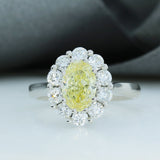 Platinum Certified Fancy Intense Yellow Lab Diamond Cluster Ring VS2 2.52ct