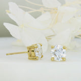 9ct Gold 4 Claw Brilliant Cut Lab Grown Diamond Stud Earrings 2.10ct