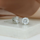 Platinum 4 Claw Set Laboratory Grown Diamond Stud Earrings 3.50ct