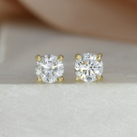 9ct Yellow Gold Lab Grown Diamond Stud Earrings 0.68ct