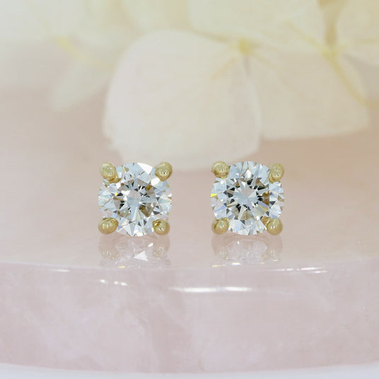 9ct Yellow Gold 4 Lab Grown Diamond Stud Earrings 1.61ct