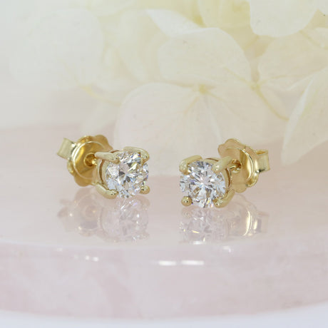 9ct Yellow Gold 4 Lab Grown Diamond Stud Earrings 1.61ct