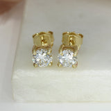 9ct Yellow Gold 4 Lab Grown Diamond Stud Earrings 1.64ct