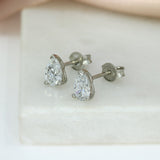 Platinum Pear Shaped Lab Grown Diamond Stud Earrings 1.42ct