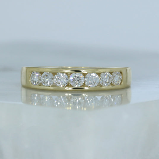 9ct Yellow Gold Channel Set Lab Grown Eternity Ring 0.57ct