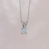 9ct White Gold Lab Grown Diamond Solitaire Stone Pendant 0.25ct on a 9ct 17Inch Chain