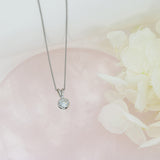 9ct White Gold Lab Grown Diamond Solitaire Pendant 0.33ct on a 9ct 17 Inch Chain