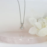 9ct White Gold Lab Grown Diamond Solitaire Pendant 0.33ct on a 9ct 17 Inch Chain
