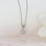 9ct White Gold Lab Grown Diamond Solitaire Pendant 0.33ct on a 9ct 17 Inch Chain