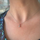 9ct White Gold Lab Grown Diamond Solitaire Pendant 0.33ct on a 9ct 17 Inch Chain