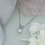 9ct White Gold 4 Claw Certified Lab Diamond Pendant 0.50ct 20" Chain