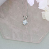 9ct White Gold 4 Claw Certified Lab Diamond Pendant 0.72ct 16" Chain