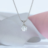 9ct White Gold 4 Claw Certified Lab Diamond Pendant 0.72ct 16" Chain