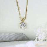 9ct Yellow Gold Certified Lab Grown Diamond Pendant 1ct D VS1 18" Chain