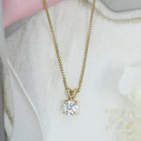 9ct Yellow Gold Certified Lab Grown Diamond Pendant 1ct D VS1 18" Chain