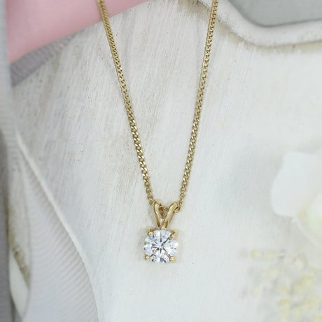 9ct Yellow Gold Certified Lab Grown Diamond Pendant 1ct D VS1 18" Chain