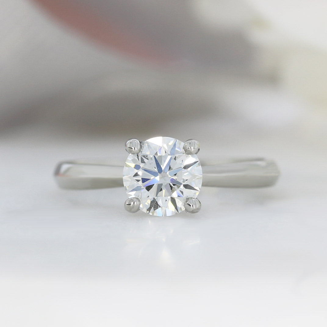 Platinum Certified Lab Grown Diamond Solitaire Ring 1.03ct E VS1