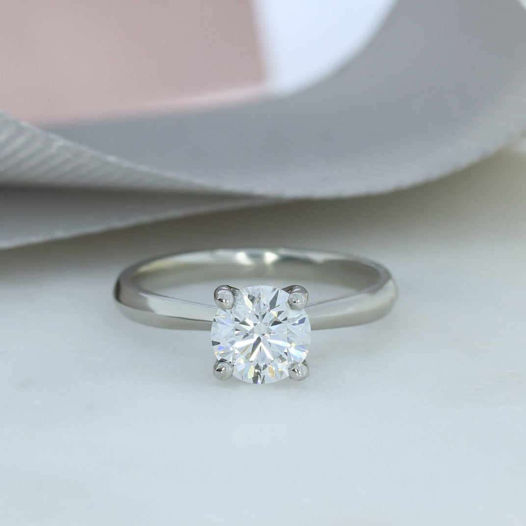 Platinum Certified Lab Grown Diamond Solitaire Ring 1.03ct E VS1