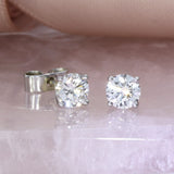 9ct White Gold Certified Round Lab Grown Diamond Stud Earrings 0.80ct