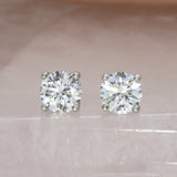 9ct White Gold Certified Round Lab Grown Diamond Stud Earrings 0.80ct