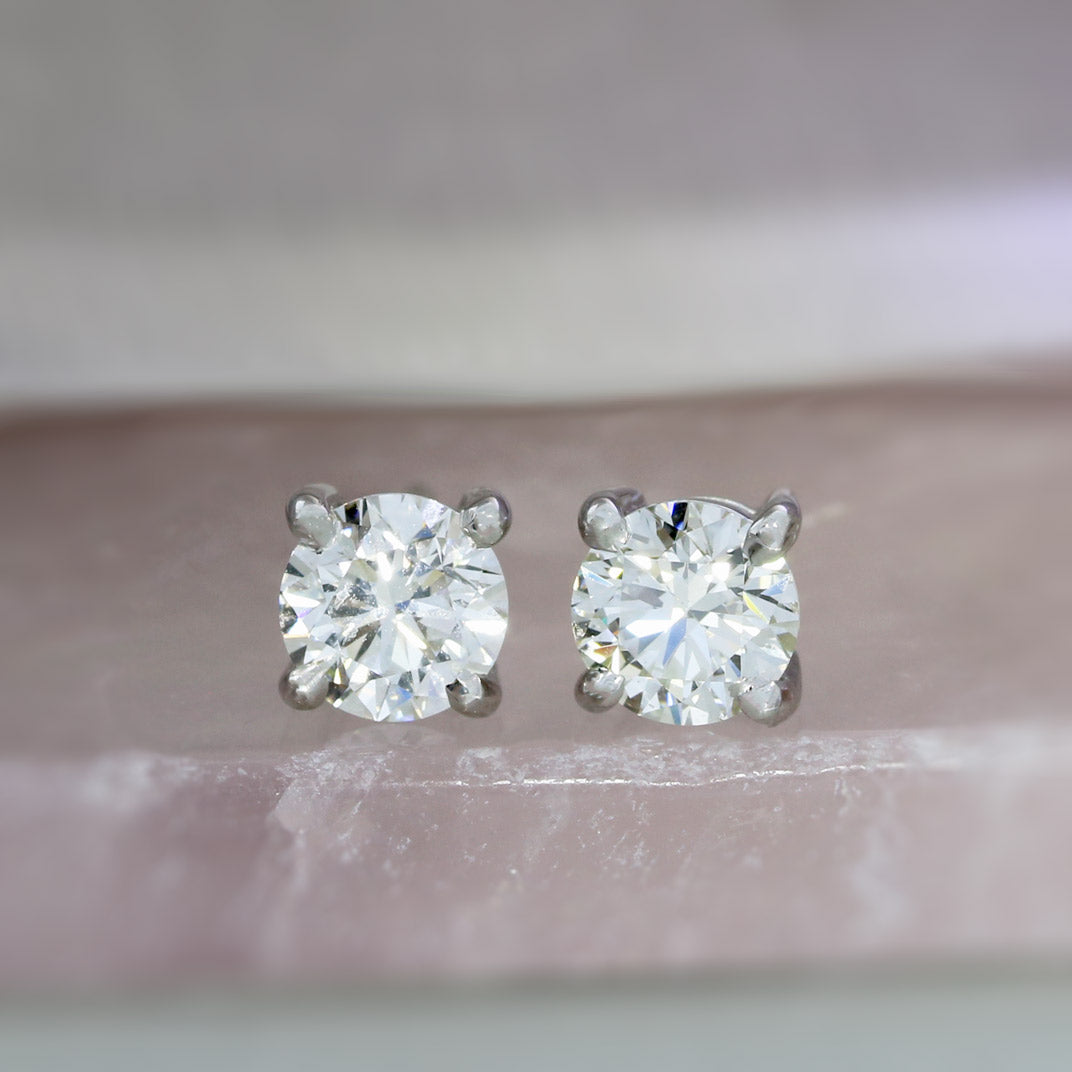 9ct White Gold 4 Claw Lab Grown Diamond Stud Earrings 1.62ct