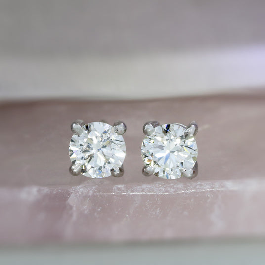 9ct White Gold 4 Claw Lab Grown Diamond Stud Earrings 1.62ct