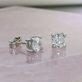 9ct White Gold 4 Claw Lab Grown Diamond Stud Earrings 1.62ct