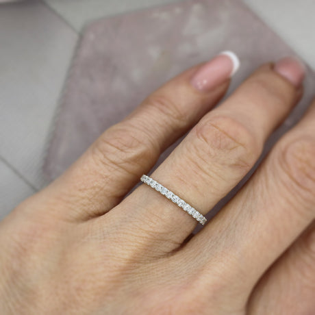 Platinum Claw Set Lab Grown Diamond Eternity/wedding Ring 0.25ct