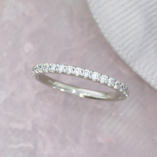 Platinum Claw Set Lab Grown Diamond Eternity/wedding Ring 0.25ct