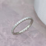Platinum Claw Set Lab Grown Diamond Eternity/wedding Ring 0.25ct
