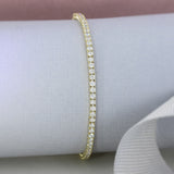 Pre Order 9ct Yellow Gold Claw Set Lab Diamond Line Bracelet Approx 3.00ct