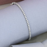 9ct White Gold Claw Set Lab Diamond Line Bracelet 3.00ct