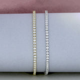 9ct White Gold Claw Set Lab Diamond Line Bracelet 3.00ct