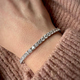 Pre Order 9ct White Gold Claw Set Lab Diamond Line Bracelet 10.00ct