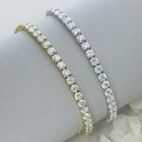 9ct Yellow Gold Claw Set Lab Diamond Line Bracelet 10.00ct