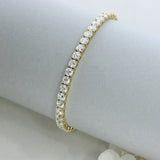9ct Yellow Gold Claw Set Lab Diamond Line Bracelet 10.00ct