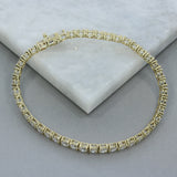 9ct Yellow Gold Claw Set Lab Diamond Line Bracelet 10.00ct