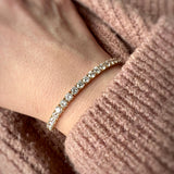 9ct Yellow Gold Claw Set Lab Diamond Line Bracelet 10.00ct