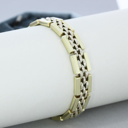 Pre Owned 9ct Yellow Gold 5 Row Gate Bracelet