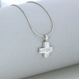 Pre Owned 9ct Gold Solid Chunky Square with a Single Diamond on an 18" Snake Chain