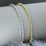 9ct Yellow Gold Claw Set Lab Diamond Line Bracelet 5.00ct