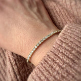 9ct Yellow Gold Claw Set Lab Diamond Line Bracelet 5.00ct
