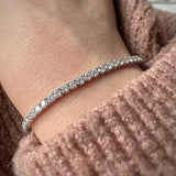 9ct White Gold Claw Set Lab Diamond Line Bracelet 5.00ct