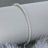 9ct White Gold Claw Set Lab Diamond Line Bracelet 5.00ct