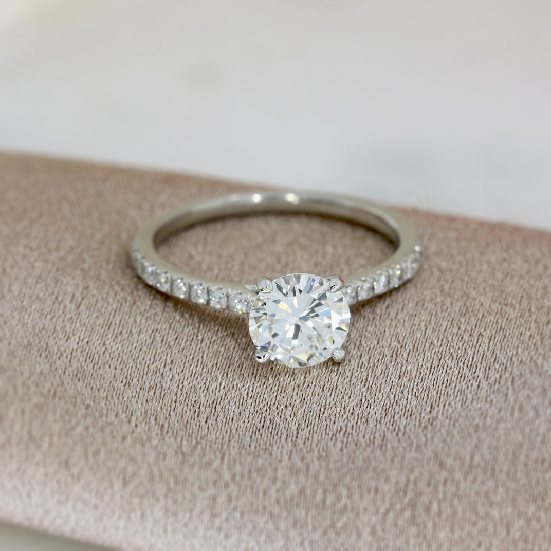 Certified Platinum Natural Diamond Solitaire Ring 1.15ct I SI2