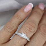 Platinum Certified Diamond Solitaire Ring with Diamond Shoulders Total 1.02ct