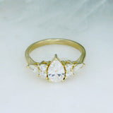 9ct Gold Pear, Round & Marquise Shape Lab Grown Diamond Ring.