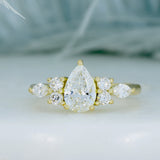 9ct Gold Pear, Round & Marquise Shape Lab Grown Diamond Ring.