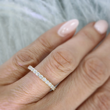9ct Gold 2mm Claw Set Lab Grown Diamond Eternity Ring 0.70ct